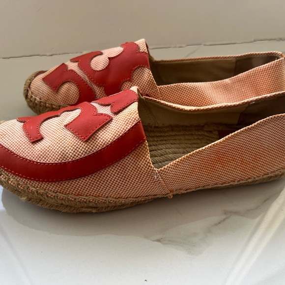 Tory Burch Lonnie Logo Espadrille Flat Shoes size 10.5M - Picture 2 of 5
